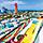 Overhead view of Splash Summit, water slides
