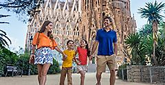 spain barcelona sagrada familia cathedral family walking re size